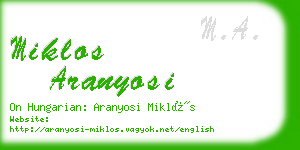 miklos aranyosi business card